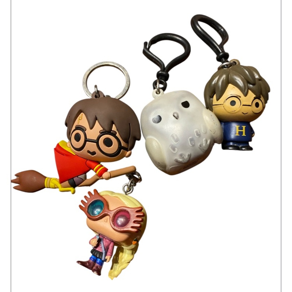 Funko Wizard Keychain clip group. Harry, Luna, and Owl. 4 included